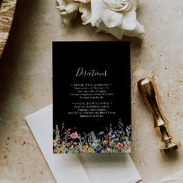 Rustic Meadow Botanical Wedding Directions Begleitkarte