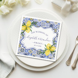 Rustic Mediterranean Tile Wedding with Lemons Serviette