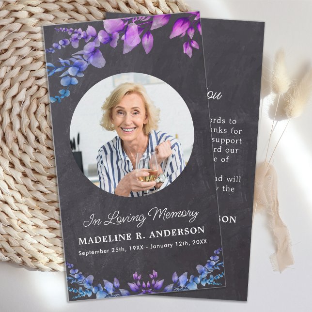 Rustic Memorial Foto Botanische Beerdigung Vielen  Mitteilungskarte (Von Creator hochgeladen)