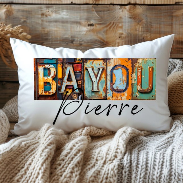 Rustic Metal Bayou Pierre Louisiana Staat Lendenkissen (Von Creator hochgeladen)