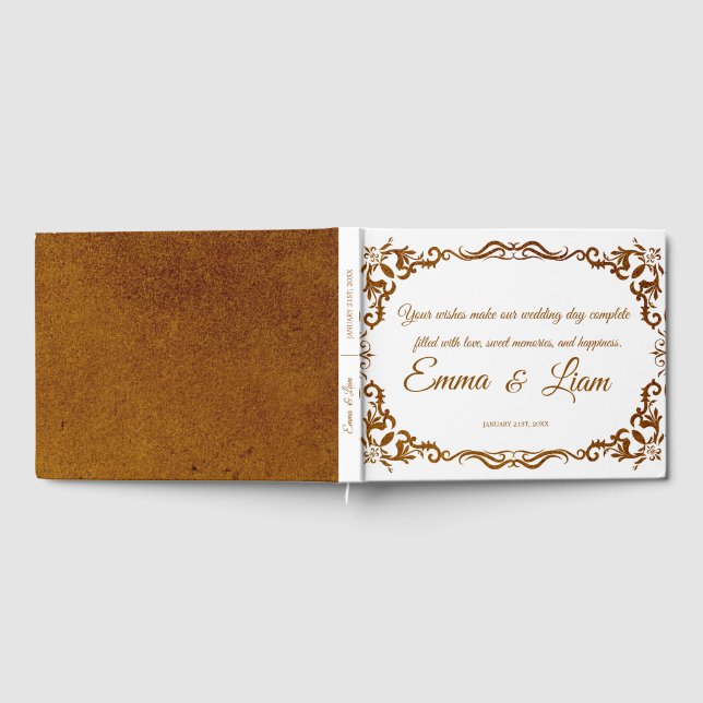 Rustic Mexican Wedding Guest Book  Gästebuch (Voll)