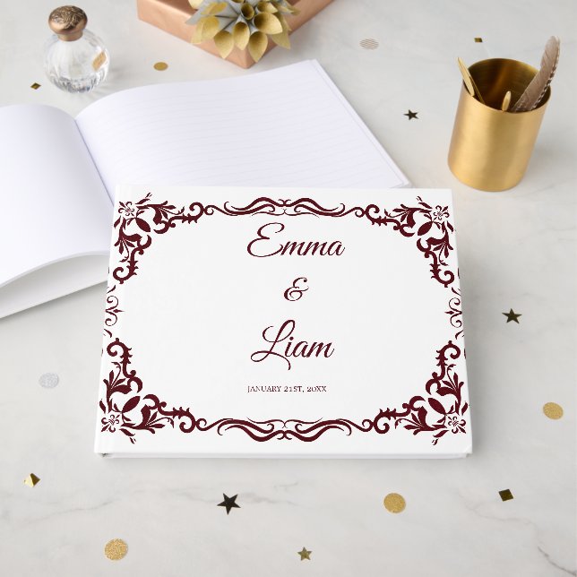 Rustic Mexican Wedding Guest Book  Gästebuch (Vorderseite Offen)