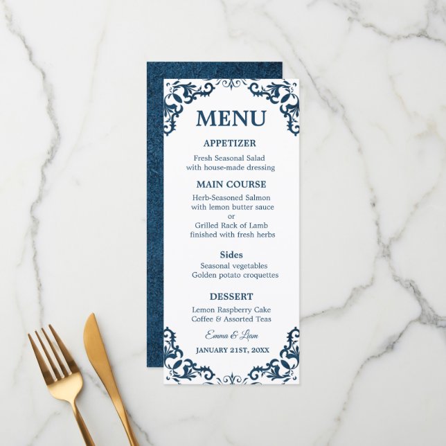 Rustic Mexican Wedding Menu Card Menükarte (Vorderseite/Rückseite Beispiel)