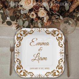 Rustic Mexican Wedding Paper Plates – Papel Picado Pappteller