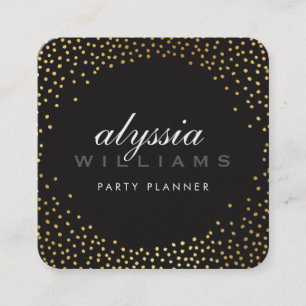 RUSTIC MINI CONFETTI niedliche luxuriöse Goldfolie Quadratische Visitenkarte