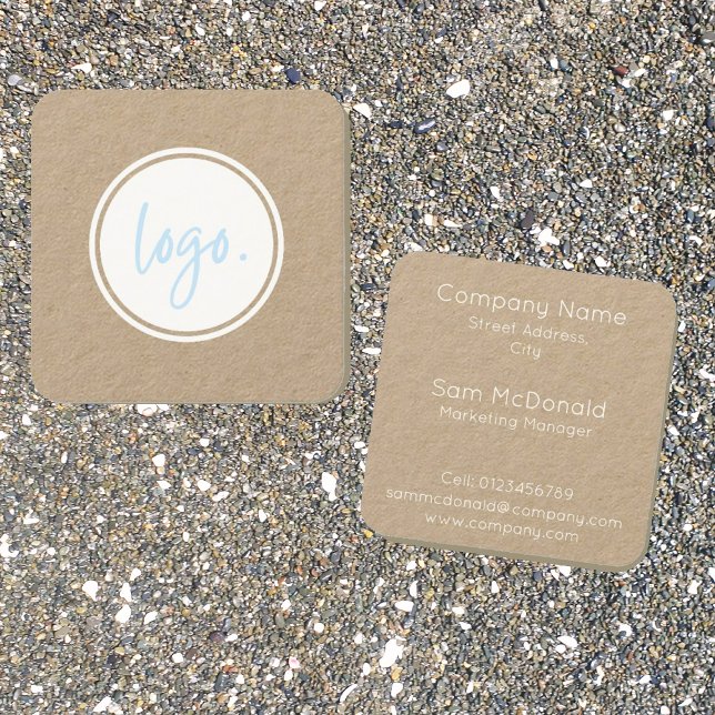 RUSTIC MINIMAL TEMPLATE DESIGN Business LOGO WEISS Quadratische Visitenkarte (Von Creator hochgeladen)