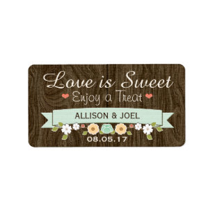 Rustic Mint Boho Love is Sweet Faveur Étiquettes