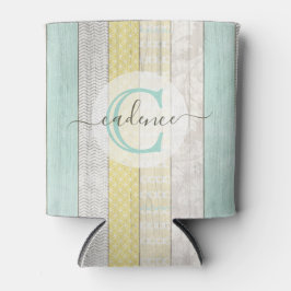 Rustic Mint & Yellow Boho Geo Modern Personalized Dosenkühler
