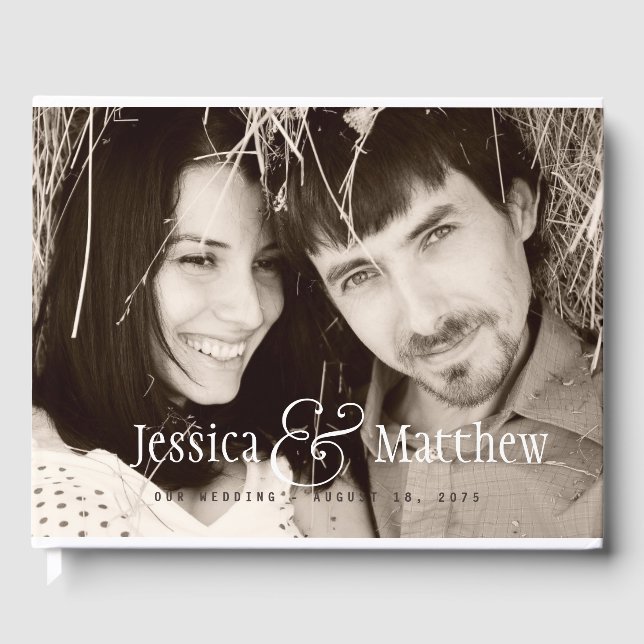 Rustic Modern Photo Mariage Livre d'invité (Recto)