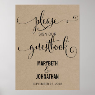 Rustic Modern We Do Mariage Invité Livre Poster