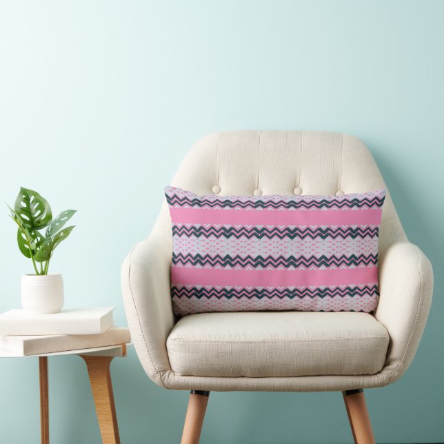 Rustic Monogram Chic Groovy Lendenkissen (Stuhl )