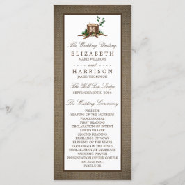 Rustic Monogram Tree & Burlap Wedding Program Programm