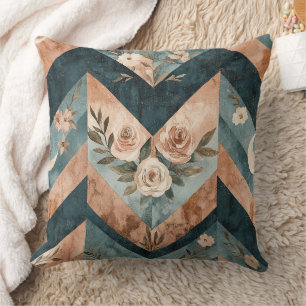 Rustic Moon Blumen-Chevron-Muster erdige (8) Kissen