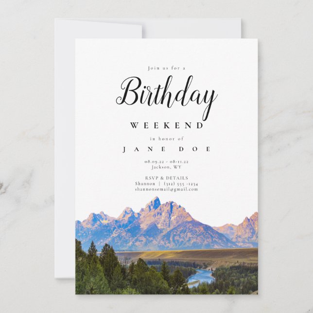 Rustic Mountain Birthday Weekend Invitation (Devant)