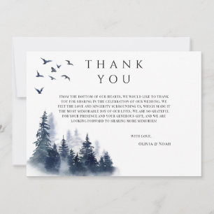 Rustic Mountain Boho Carte de remerciements À feui
