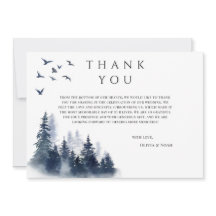 Rustic Mountain Boho Evergreen Danke Karte