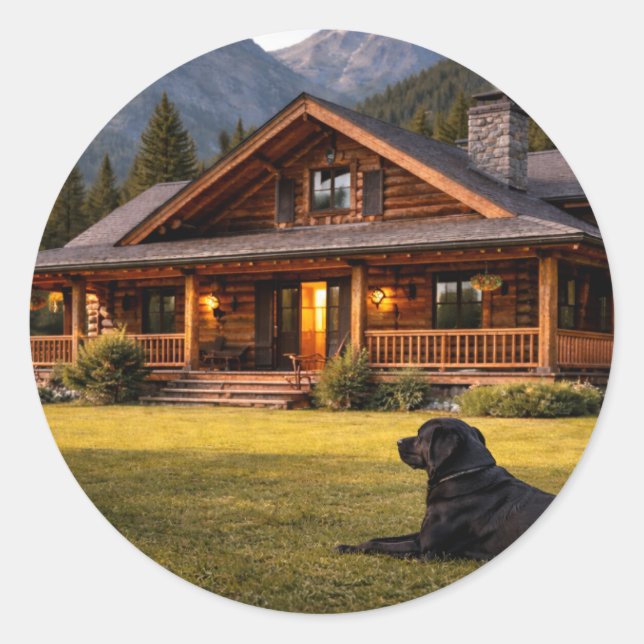 Rustic mountain cabin sticker  (Vorderseite)