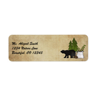 Rustic Mountain Country Bear Étiquette de adresse