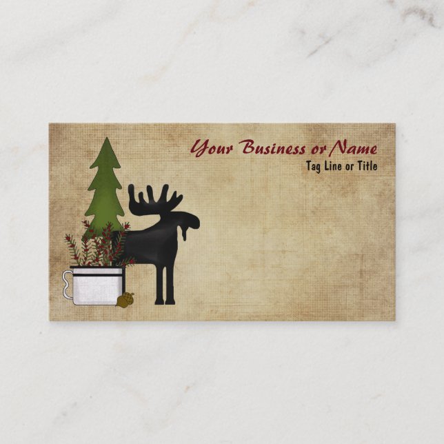 Rustic Mountain Country Moose Carte de visite (Devant)