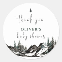 Rustic Mountain Forest Baby Dusche Vielen Dank