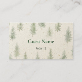 Rustic Mountain Forest Watercolor Wedding Place  Platzkarte