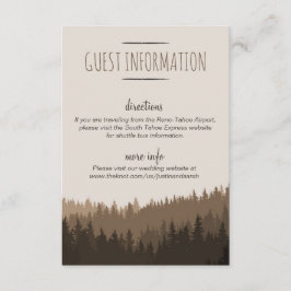 Rustic Mountain Guest Information Card in braun Begleitkarte