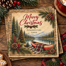 Rustic Mountain Lake Canoe Weihnachten |