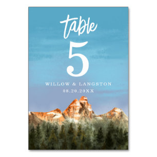 Rustic Mountain Mariage Numéro de table