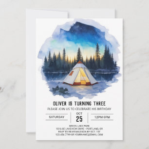 Rustic Mountain Retreat Invitation d'anniversaire