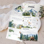 Rustic Mountain Wedding | Illustrated Dreifach Gefaltete Einladung<br><div class="desc">Join us in the mountains! Set the tone for a rustic mountain wedding with a custom weekend itinerary invitation. Think Blue Ridge Mountains, Smoky Mountains, Appalachian, Rocky Mountains, Colorado etc. This "roomy" invitation is a great way to give your guests additional information on the wedding. These cards can list the...</div>