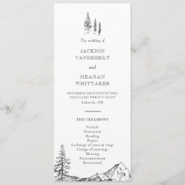 Rustic Mountain Woodland Wedding Programme