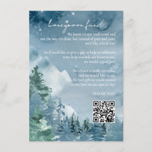 Rustic Mountains Honeymoon Fund Dark Dusk Blue Begleitkarte