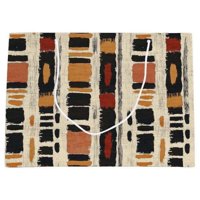 Rustic Mudcloth Geometric Pattern (1) Große Geschenktüte (Vorderseite)