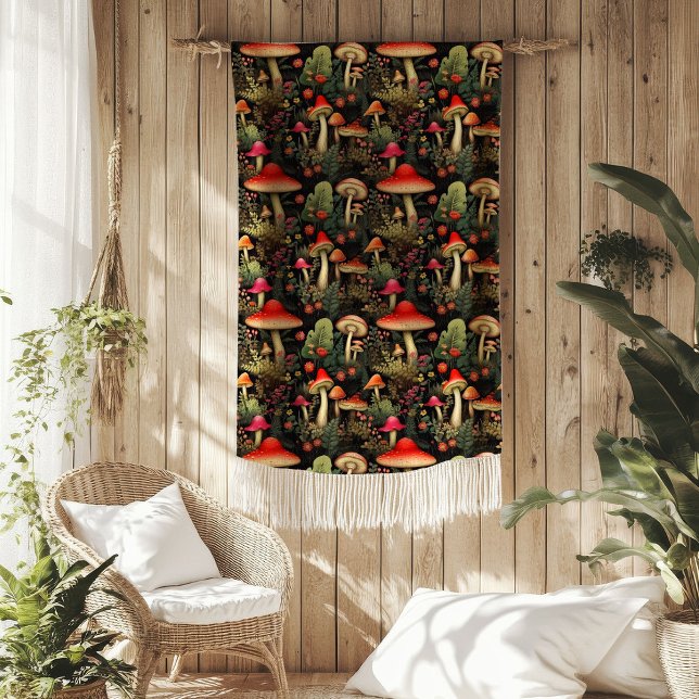 Rustic Nature Blanket Mushrooms & Woodland Vibes Fleecedecke (Rustic Nature Blanket Mushrooms & Woodland Vibes)