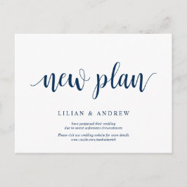 Rustic Navy Blue, neue Pläne, verschoben Postkarte