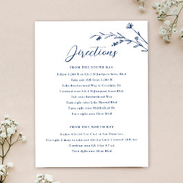 Rustic Navy Blue Wildblume Hochzeitskarte Einladung