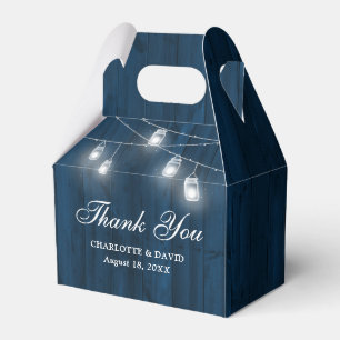 Rustic Navy Blue Wood Mason Jars Wedding Vielen Da Geschenkschachtel
