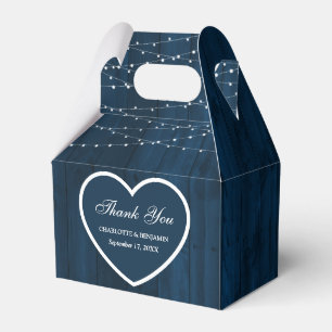 Rustic Navy Blue Wood Wedding Vielen Dank Geschenkschachtel