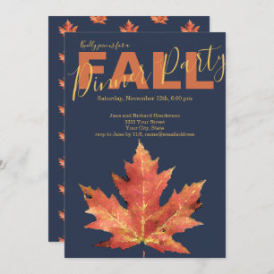 Rustic Navy Dîner d'automne invitation