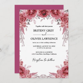 Rustic Neutral Boho Floral Wedding Einladung