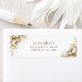 Rustic Neutral Floral Return Address Label