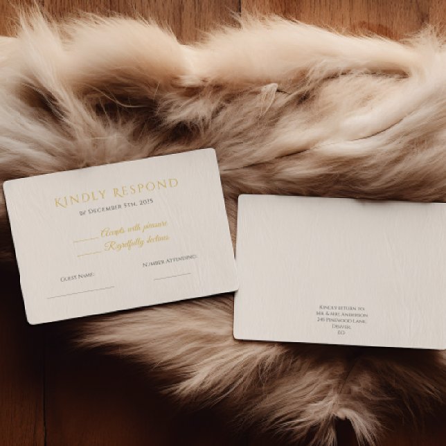 Rustic Noel Christmas RSVP Card | Elegant  Karte (Von Creator hochgeladen)