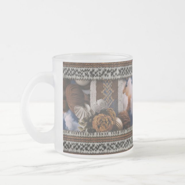 Rustic Nordic Knit Border Cozy Yarn Dream Frosted  Mattglastasse (Links)