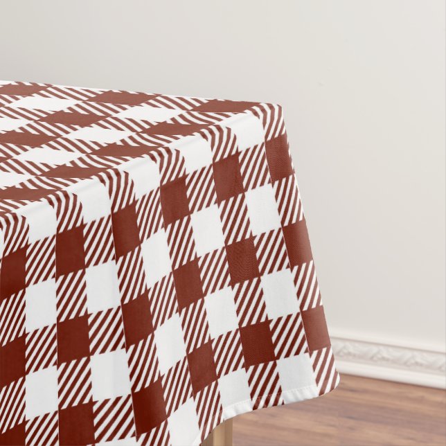 Rustic Nutmeg Brown Gingham Buffalo Kariert Tischdecke (Beispiel)