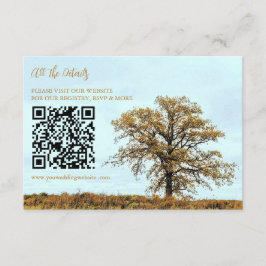 Rustic Oak Tree Autumn Wedding Details Begleitkarte