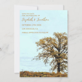 Rustic Oak Tree Autumn Wedding Save The Date