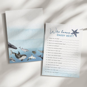 Rustic Ocean Qui Connaît Daddy Baby shower Carte D
