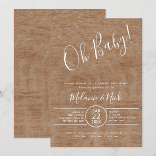 Rustic Oh Baby Paare Babydusche Einladung