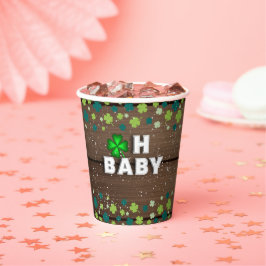 Rustic Oh Baby St. Patrick's Day Baby Shower Pappbecher