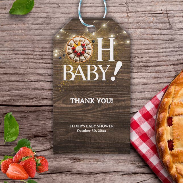 Rustic Oh Baby Süsse Pie Baby Dusche Geschenkanhänger (Von Creator hochgeladen)